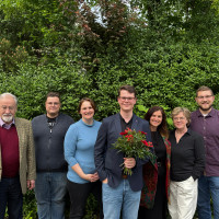Volker Buck, Gereon Saure, Katharina Creydt (Vorsitzende), Neal Weber (Bürgermeisterkandidat), Berna Celik-Rymdzionek, Natascha Kohnen (Kreistag), Martin Böhrer